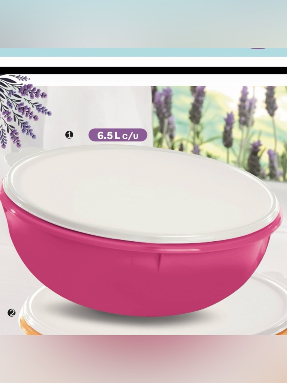 Tupperware Fix N Mix Bowl 26 cups Pink